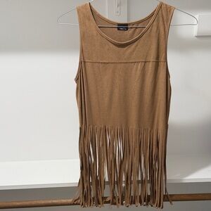 Rue21 Camel Fringe Tank Top